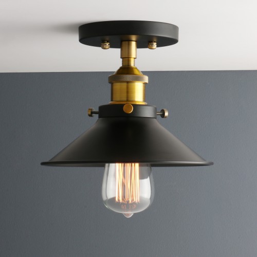 Retro Edison Industrial Flushmount Lighting Metal Lamp